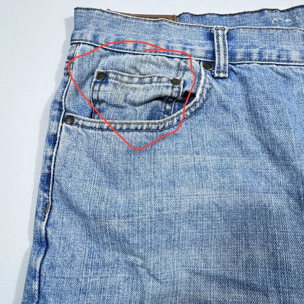 Chaps Denim Mens Straight Fit Light Wash‎ Blue Cotton Jeans 36x30